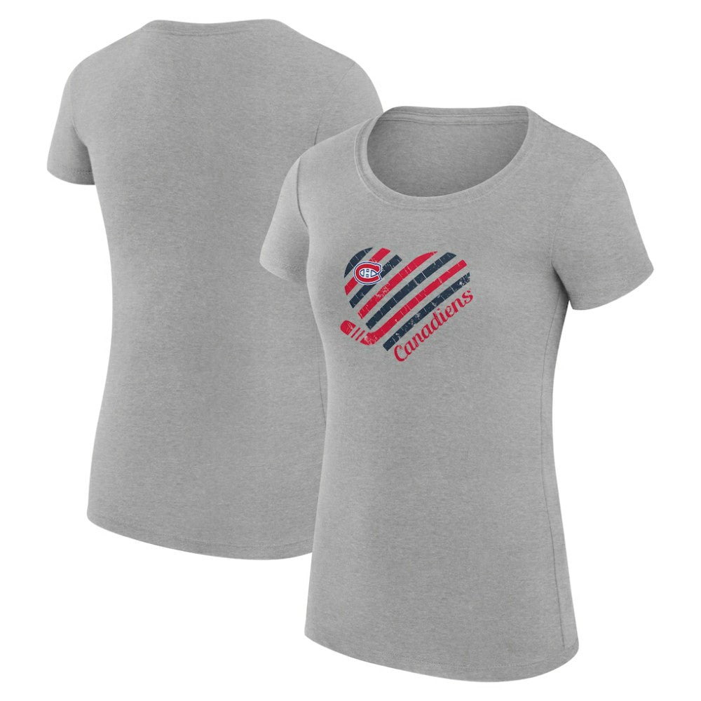 Montreal Canadiens G-III 4Her by Carl Banks Women's Super-Slim Fit Lightweight Heart T-Shirt