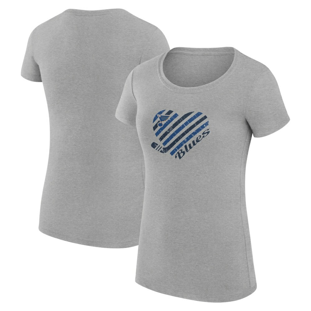 St. Louis Blues G-III 4Her by Carl Banks Women's Super-Slim Fit Lightweight Heart T-Shirt