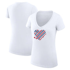 New York Rangers G-III 4Her by Carl Banks Women's Super-Slim Fit Lightweight Heart V-Neck T-Shirt