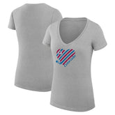 Colorado Avalanche G-III 4Her by Carl Banks Women's Super-Slim Fit Lightweight Heart V-Neck T-Shirt