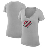 New Jersey Devils G-III 4Her by Carl Banks Women's Super-Slim Fit Lightweight Heart V-Neck T-Shirt