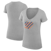 New York Islanders G-III 4Her by Carl Banks Women's Super-Slim Fit Lightweight Heart V-Neck T-Shirt