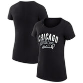 Chicago White Sox G-III 4Her by Carl Banks Women's Super-Slim Fit Lightweight Filigree Team T-Shirt - Black