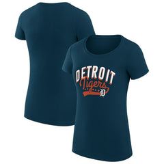 Detroit Tigers G-III 4Her by Carl Banks Women's Super-Slim Fit Lightweight Filigree Team T-Shirt - Navy
