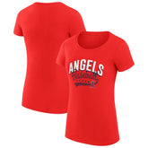 Los Angeles Angels G-III 4Her by Carl Banks Women's Super-Slim Fit Lightweight Filigree Team T-Shirt - Red