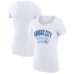 Kansas City Royals G-III 4Her by Carl Banks Women's Super-Slim Fit Lightweight Filigree Team T-Shirt - White