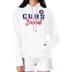 Chicago Cubs G-III 4Her by Carl Banks Women's Team Fleece Pullover Hoodie - White