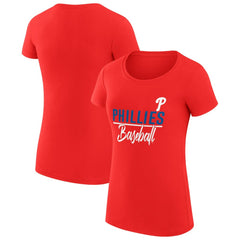 Philadelphia Phillies G-III 4Her by Carl Banks Women's Super-Slim Fit Lightweight Team Graphic T-Shirt - Red