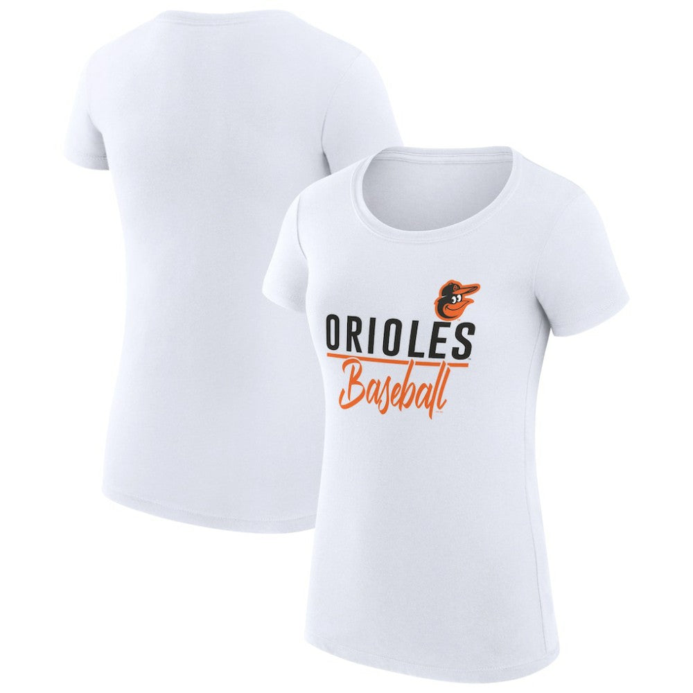 Baltimore Orioles G-III 4Her by Carl Banks Women's Super-Slim Fit Lightweight Team Graphic T-Shirt - White