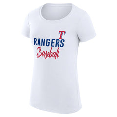 Texas Rangers G-III 4Her by Carl Banks Women's Super-Slim Fit Lightweight Team Graphic T-Shirt - White