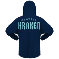 Seattle Kraken Fanatics Women's Jersey Lace-Up V-Neck Long Sleeve Hoodie T-Shirt