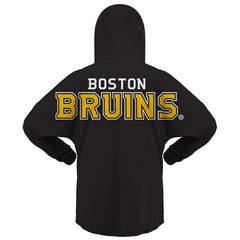 Boston Bruins Fanatics Women's Jersey Lace-Up V-Neck Long Sleeve Hoodie T-Shirt