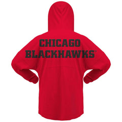 Chicago Blackhawks Fanatics Women's Jersey Lace-Up V-Neck Long Sleeve Hoodie T-Shirt
