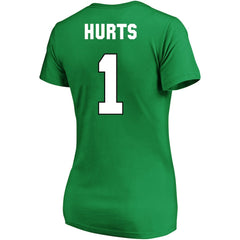 NFL Philadelphia Eagles Jalen Hurts Women's Plus Size Fair Catch Name & Number Scoop Neck T-Shirt