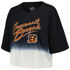 NFL Cincinnati Bengals Joe Burrow Majestic Threads Women's Dip-Dye Player Name & Number Crop Top