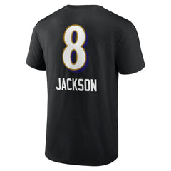 NFL Baltimore Ravens Lamar Jackson Team Wordmark Name & Number T-Shirt