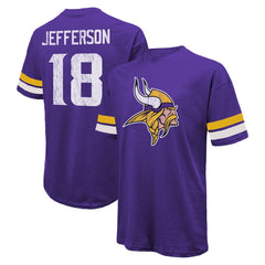 NFL Minnesota Vikings Justin Jefferson Majestic Threads Name & Number Oversized Fit T-Shirt