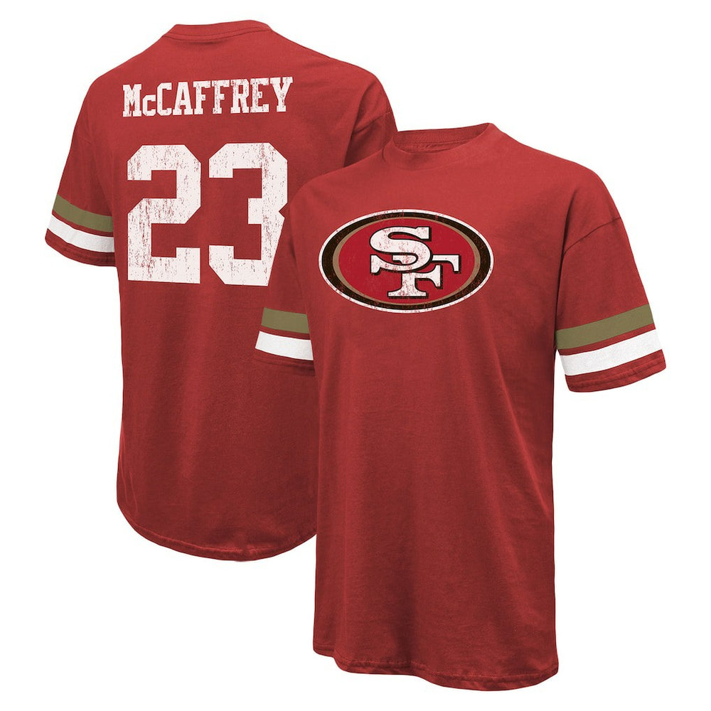 NFL San Francisco 49ers Christian McCaffrey Majestic Threads Name & Number Oversized Fit T-Shirt