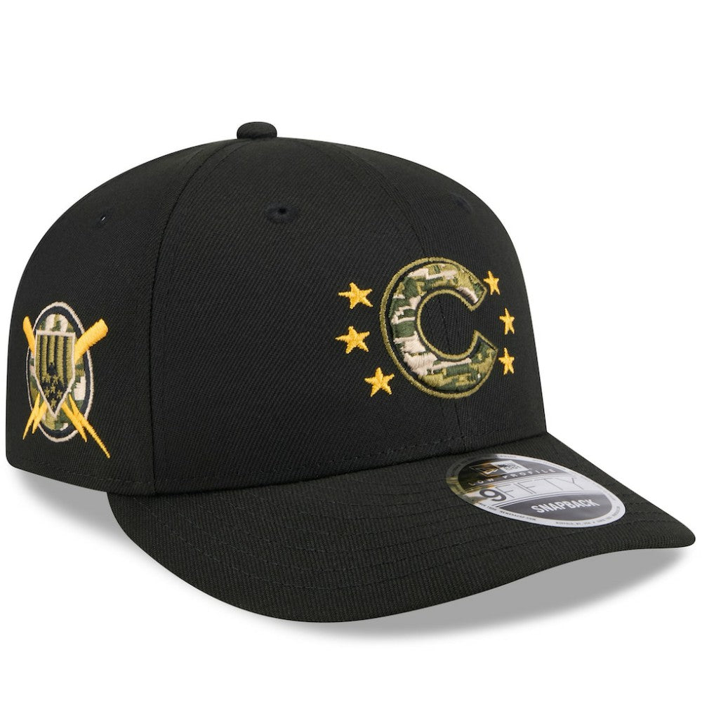 Chicago Cubs 2024 Armed Forces Day Low Profile 9FIFTY Snapback Hat - Black | New Era
