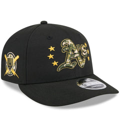 Athletics 2024 Armed Forces Day Low Profile 9FIFTY Snapback Hat - Black | New Era