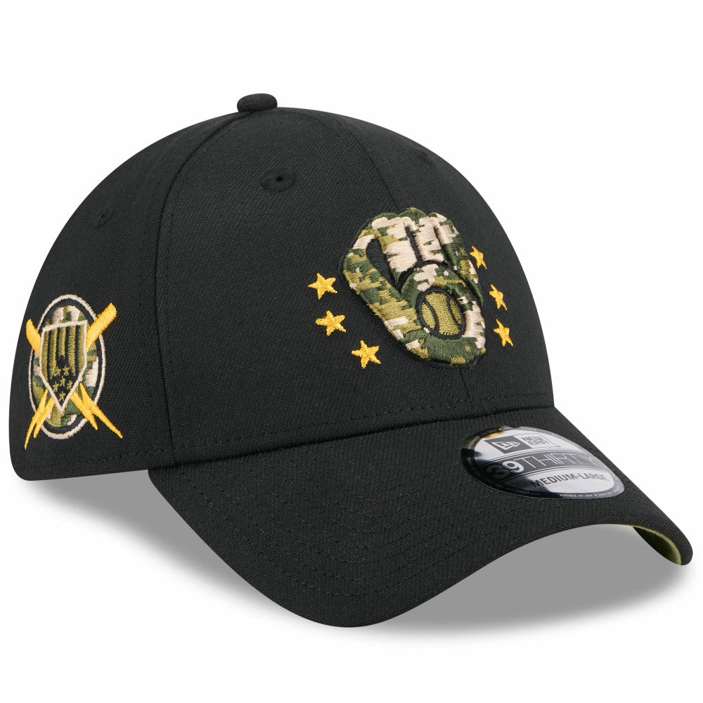 Milwaukee Brewers 2024 Armed Forces Day 39THIRTY Flex Hat - Black | New Era