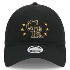 Colorado Rockies Women's 2024 Armed Forces Day 9TWENTY Adjustable Hat - Black | New Era