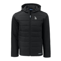 Los Angeles Dodgers Cutter & Buck Evoke Hybrid Eco Softshell Recycled Full-Zip Hoodie - Black