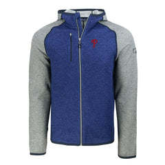 Philadelphia Phillies Cutter & Buck Mainsail Full-Zip Hooded Jacket - Royal/Heather Gray