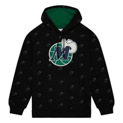 Dallas Mavericks Hardwood Classics Allover Print Pullover Hoodie sale - Black | Mitchell & Ness online