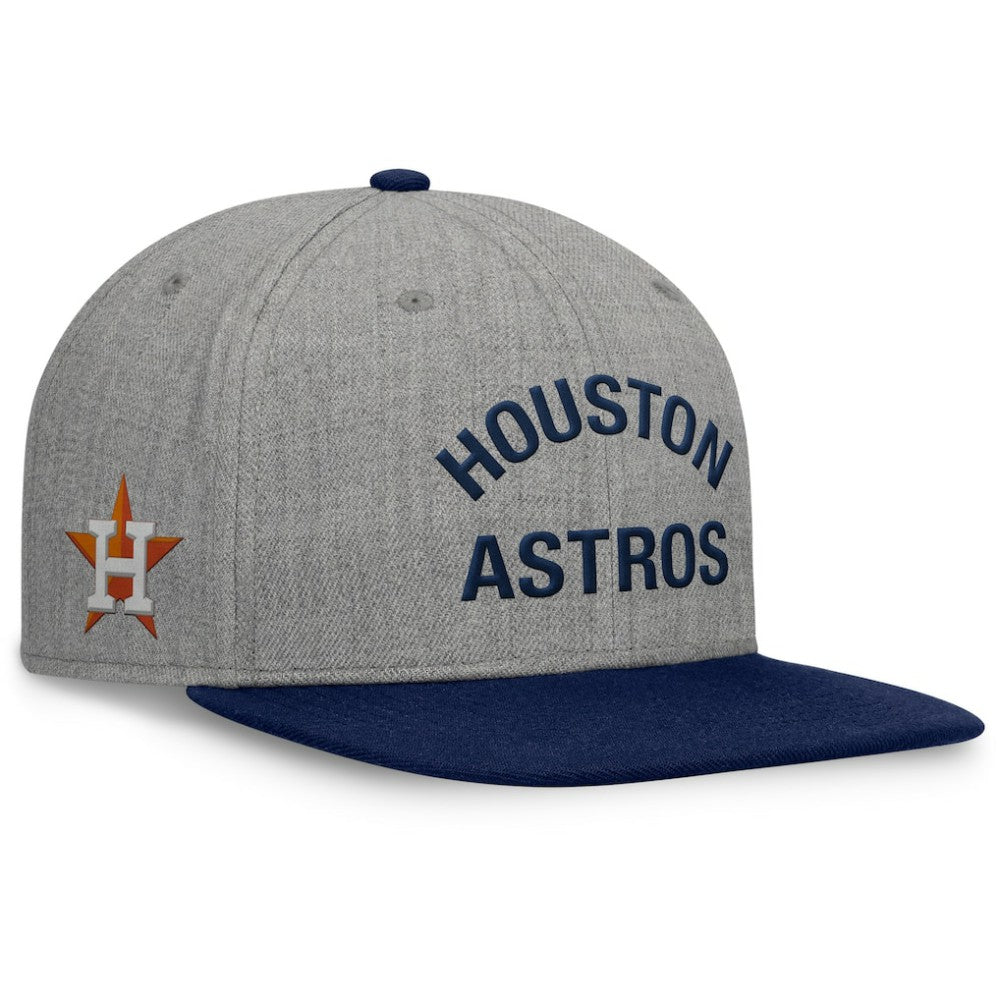 Houston Astros Elements Flat Brim Snapbuckle Hat - Heather Gray/Navy