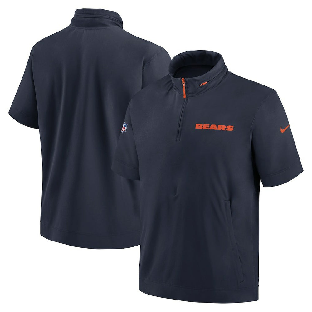 NFL Chicago Bears 2024 Sideline Coach Short Sleeve Half-Zip Hoodie Jacket
