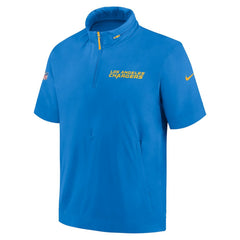 NFL Los Angeles Chargers 2024 Sideline Coach Short Sleeve Half-Zip Hoodie Jacket