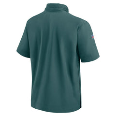 NFL Philadelphia Eagles 2024 Sideline Coach Short Sleeve Half-Zip Hoodie Jacket