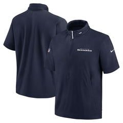 NFL Seattle Seahawks 2024 Sideline Coach Short Sleeve Half-Zip Hoodie Jacket