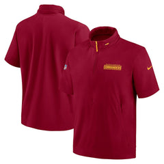 NFL Washington Commanders 2024 Sideline Coach Short Sleeve Half-Zip Hoodie Jacket