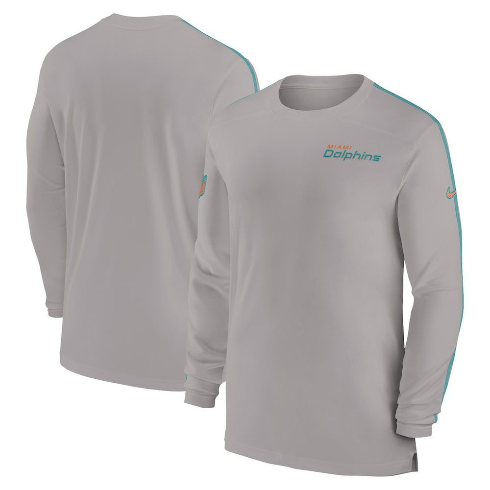 NFL Miami Dolphins Sideline Coach UV Performance Long Sleeve T-Shirt