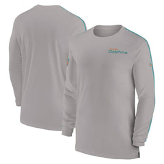 NFL Miami Dolphins Sideline Coach UV Performance Long Sleeve T-Shirt