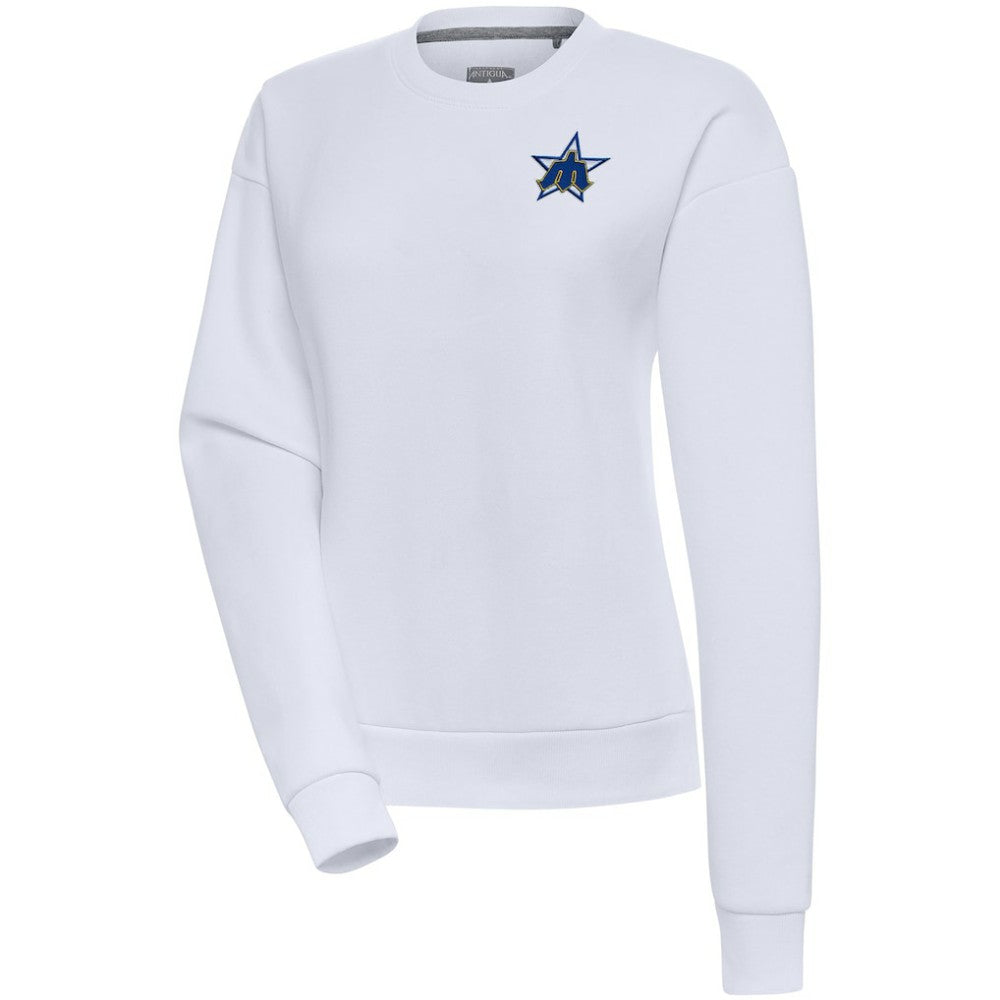 Seattle Mariners Antigua Women's Cooperstown Victory Crewneck Pullover Sweatshirt - White