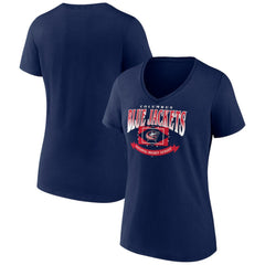 Columbus Blue Jackets Women's Slapshot V-Neck T-Shirt