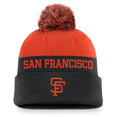 San Francisco Giants Rewind Peak Cuffed Knit Hat with Pom - Black | Nike