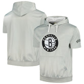 Brooklyn Nets Short Sleeve Pullover Hoodie - Silver/White | Fanatics for sale