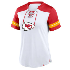 NFL Kansas City Chiefs Women's Foiled Primary Lace-Up T-Shirt