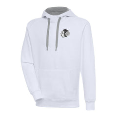 Chicago Blackhawks Antigua Metallic Logo Victory Pullover Hoodie