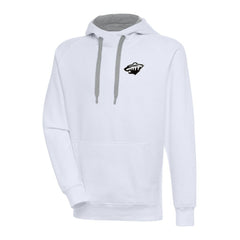 Minnesota Wild Antigua Metallic Logo Victory Pullover Hoodie