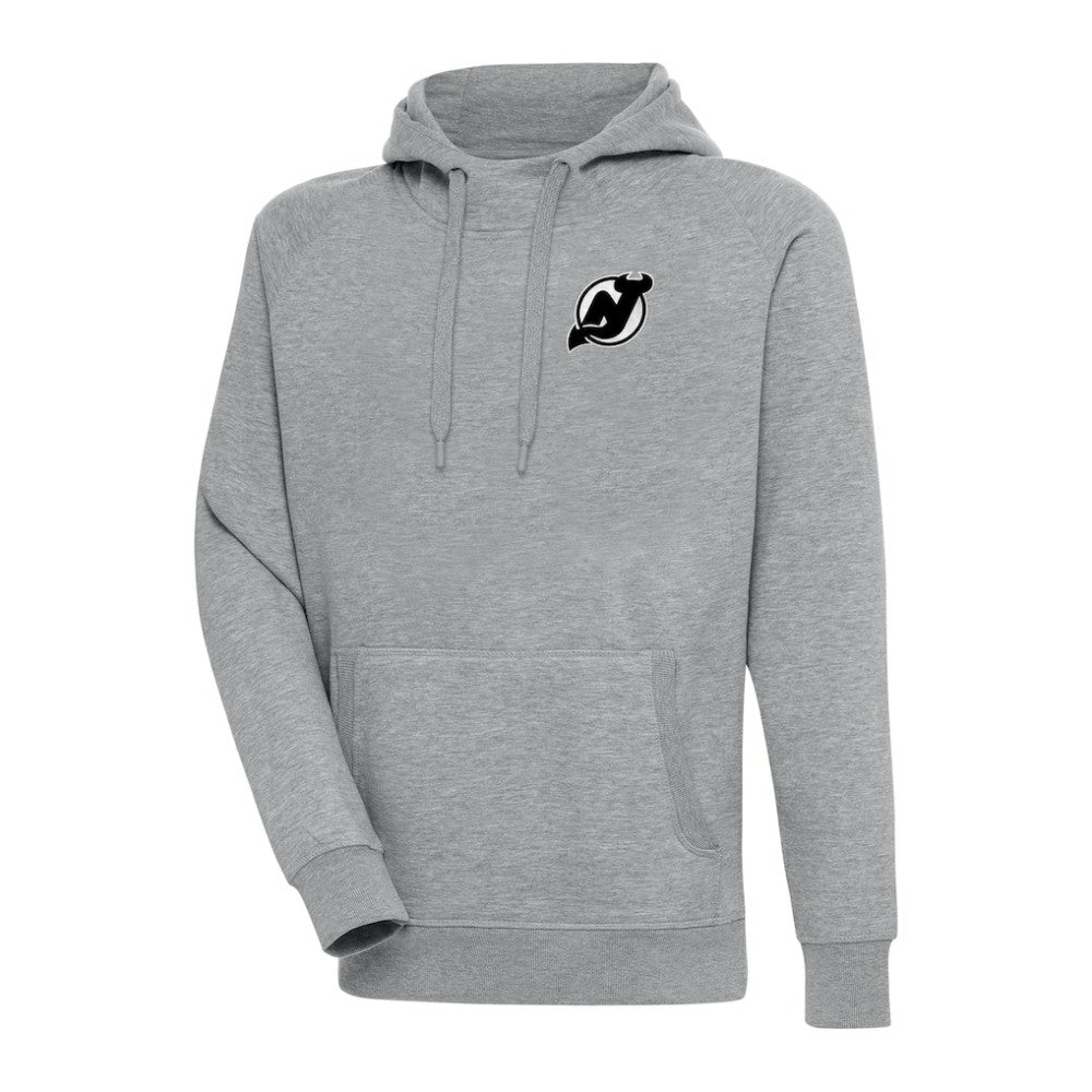 New Jersey Devils Antigua Metallic Logo Victory Pullover Hoodie