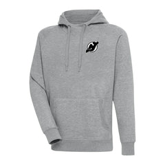 New Jersey Devils Antigua Metallic Logo Victory Pullover Hoodie