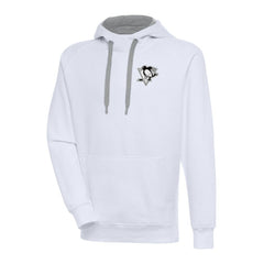 Pittsburgh Penguins Antigua Metallic Logo Victory Pullover Hoodie