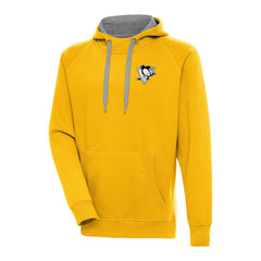 Pittsburgh Penguins Antigua Metallic Logo Victory Pullover Hoodie