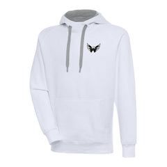Washington Capitals Antigua Metallic Logo Victory Pullover Hoodie