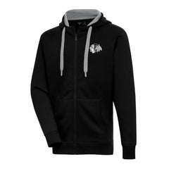Chicago Blackhawks Antigua Metallic Logo Victory Full-Zip Hoodie